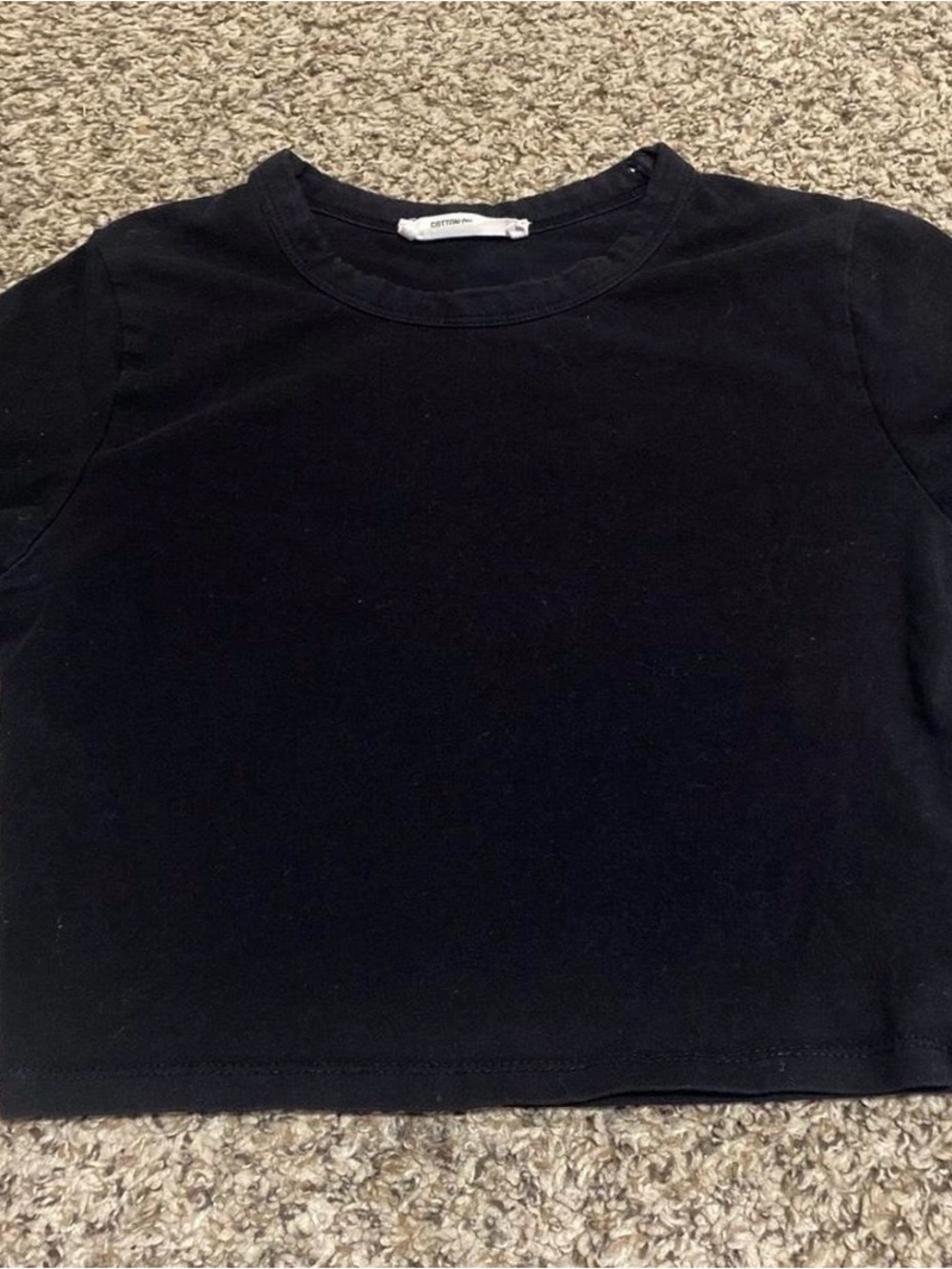 Cotton On Black Short Sleeve crop top